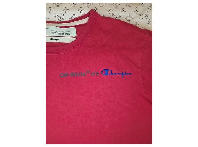 Off White Off-White c/o Champion Rotes T-Shirt Pfeile - Ansicht 3