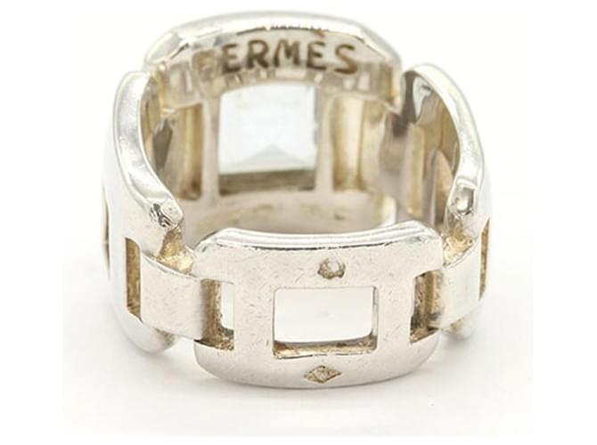 Hermès Hermes Square Link Ring mit Stein Silber - Ansicht 2