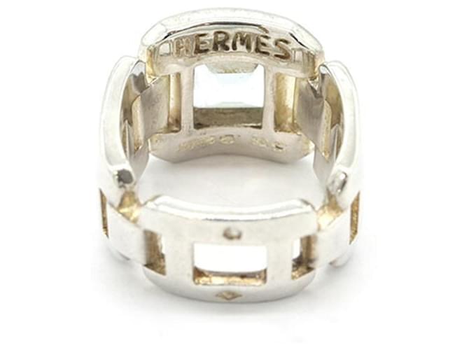 Hermès Hermes Square Link Ring mit Stein Silber - Ansicht 3