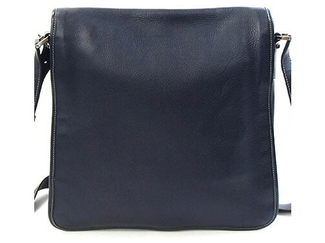 Borsa a tracolla Gucci in pelle blu navy - vista 2