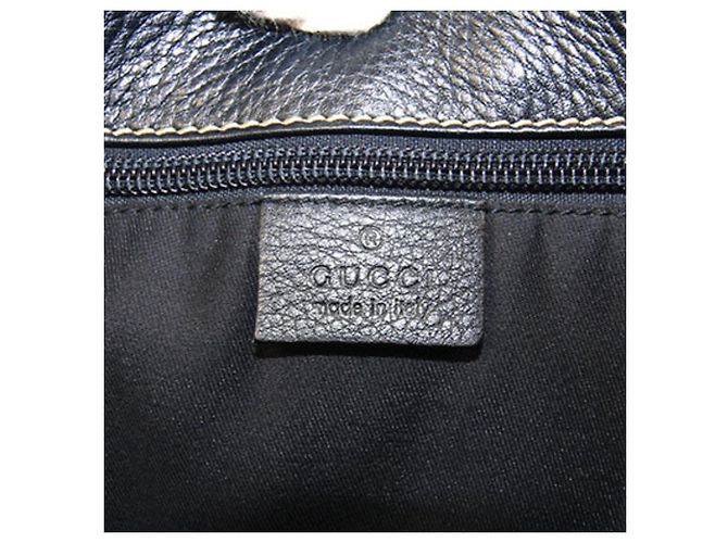 Borsa a tracolla Gucci in pelle blu navy - vista 4