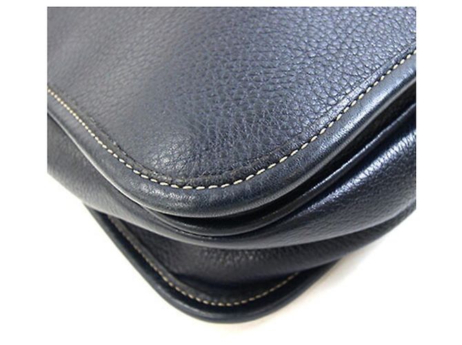 Borsa a tracolla Gucci in pelle blu navy - vista 6