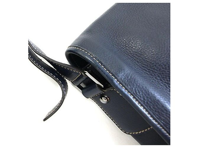 Borsa a tracolla Gucci in pelle blu navy - vista 8