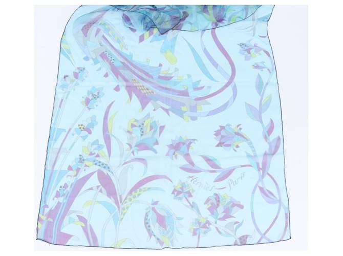 Hermès Stola in seta blu Hermes - vista 3