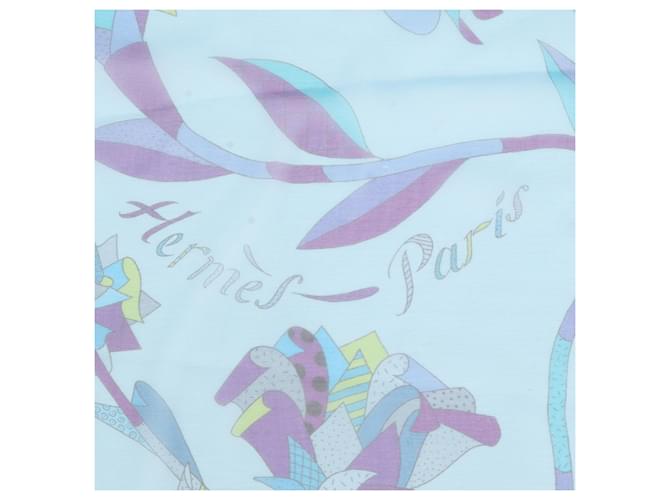 Hermès Stola in seta blu Hermes - vista 5