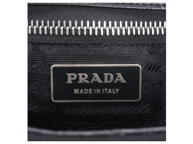 Borsa Tote Prada in nylon Tessuto e pelle Nero - vista 10