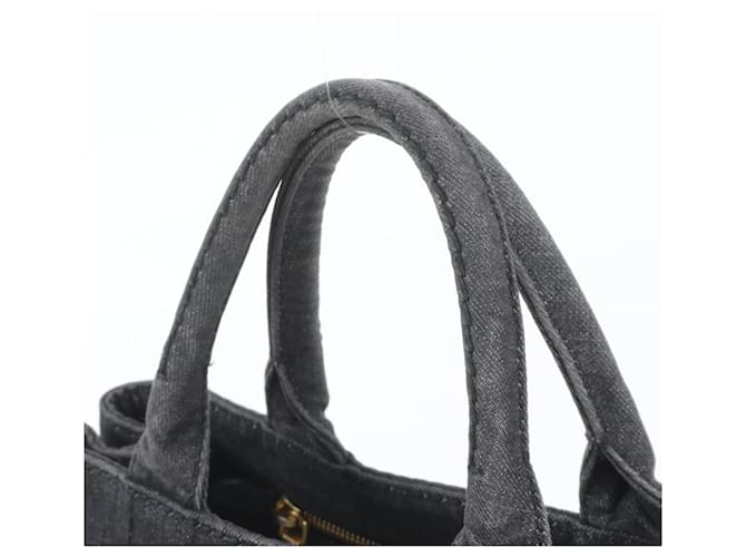 Borsa Tote Prada Canapa Denim Grigio antracite - vista 2