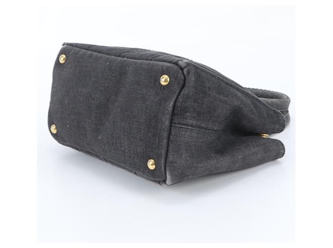 Borsa Tote Prada Canapa Denim Grigio antracite - vista 4
