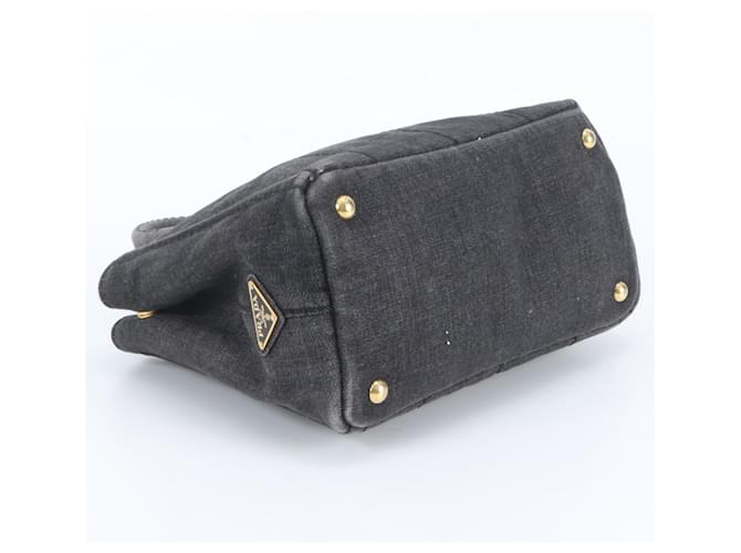 Borsa Tote Prada Canapa Denim Grigio antracite - vista 5