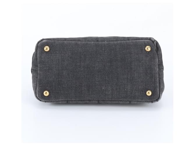 Borsa Tote Prada Canapa Denim Grigio antracite - vista 6