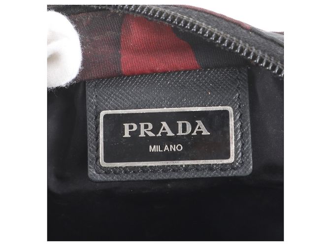 Borsa a tracolla Prada Tessuto Nylon Camouflage Nero Rosso - vista 10