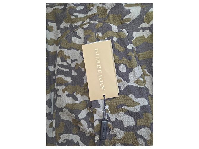 Burberry Brit Seidenkleid Camouflage Grün Grau - Ansicht 6