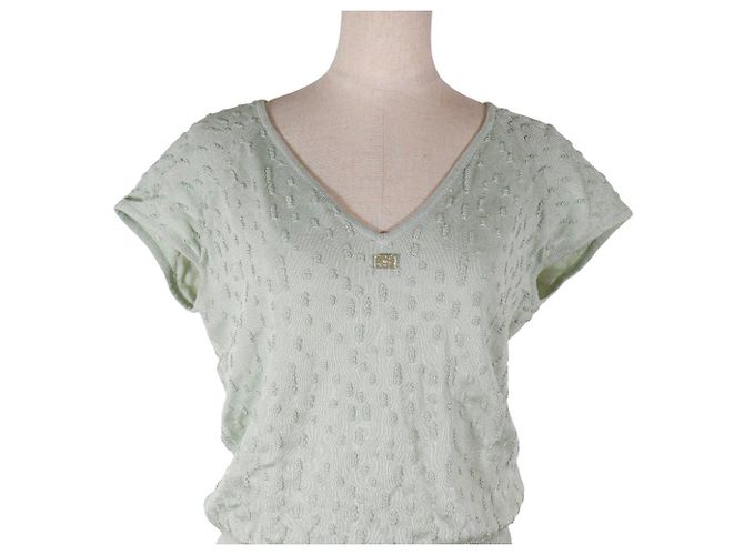 Tejido de rayón Chanel Coco Mark Verde - vista 2