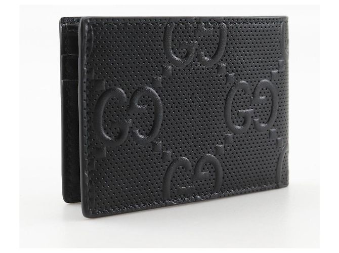 Cartera Gucci de piel de becerro grabada GG Negro - vista 3