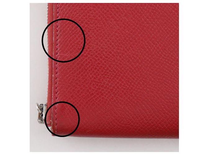 Cartera larga Hermès Azap Silk'in Long Epsom Roja - vista 12