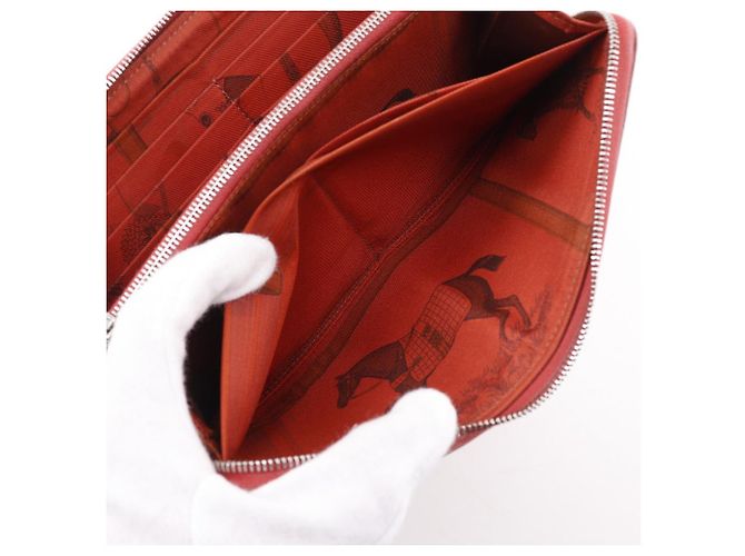 Cartera larga Hermès Azap Silk'in Long Epsom Roja - vista 7
