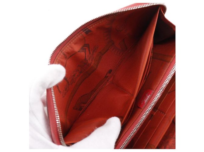 Cartera larga Hermès Azap Silk'in Long Epsom Roja - vista 8