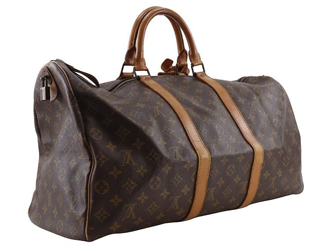 Borsa Boston Louis Vuitton Keepall Monogram Marrone - vista 3
