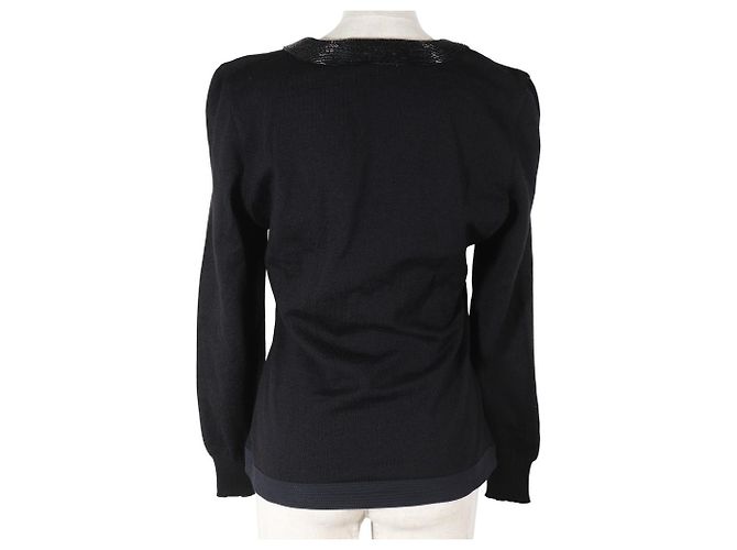 Versace Bijou Cross Wollpullover Schwarz - Ansicht 3