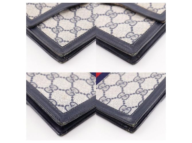 Pochette Gucci GG Supreme Canvas Bleu - vue 4