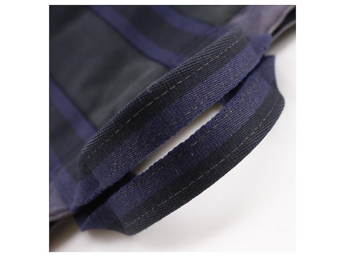 Hermès Sac Fourre Tout PM Borsa a mano in tela di cotone Nero Blu navy - vista 5