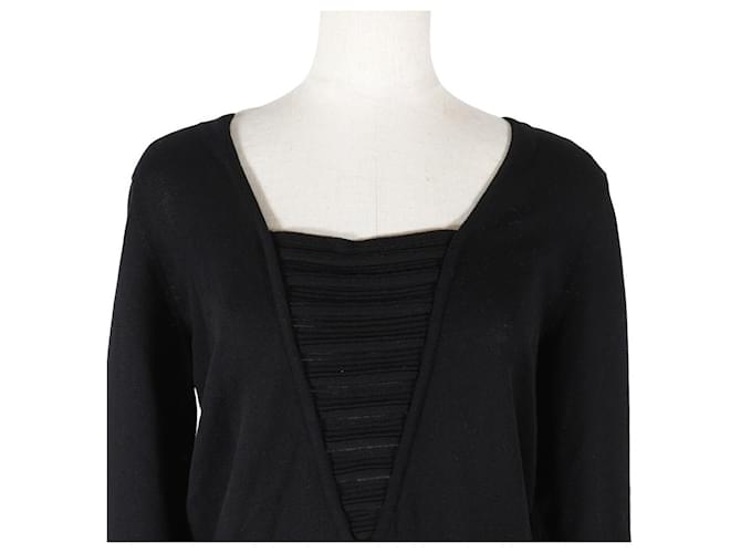 Top de algodón plisado Chanel Negro - vista 2