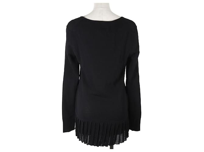 Top de algodón plisado Chanel Negro - vista 3