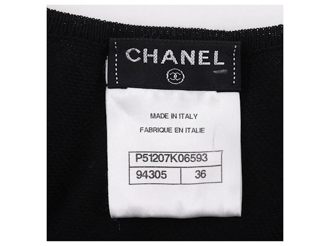 Top de algodón plisado Chanel Negro - vista 7