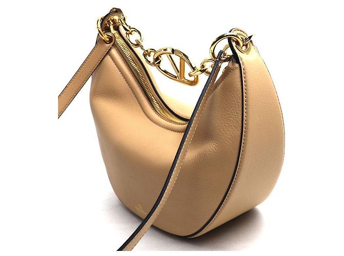 Borsa a tracolla 2 vie in pelle VLogo Valentino Garavani Beige - vista 2