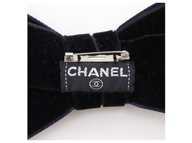 Spilla Chanel in velluto con nastro Nero - vista 6