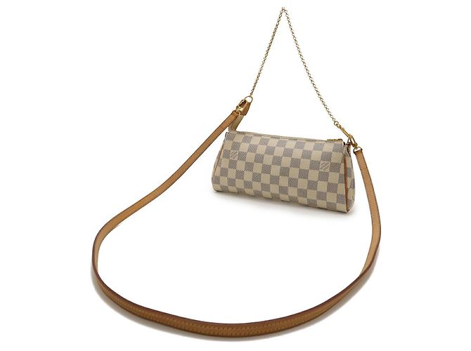 Borsa a tracolla 2 vie Louis Vuitton Eva Damier Azur Beige Crudo - vista 2