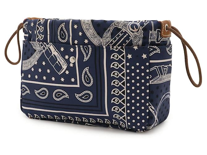 Hermès Pouch in seta Hermes Fourbi20 Blu - vista 2