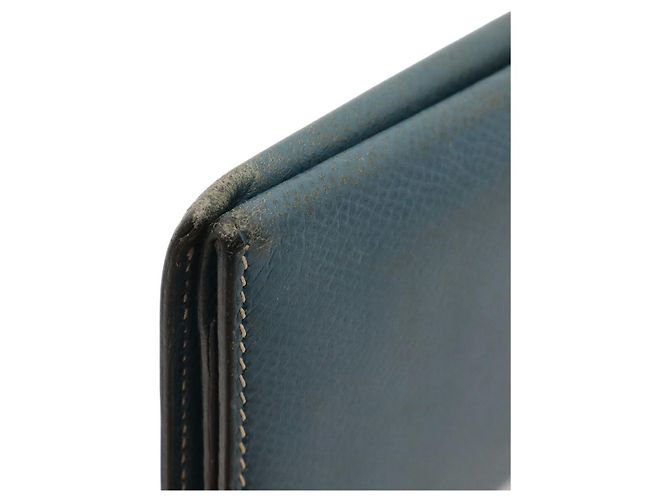 Cartera larga Hermès Béarn 2PLIS Vau Epsom Azul - vista 4