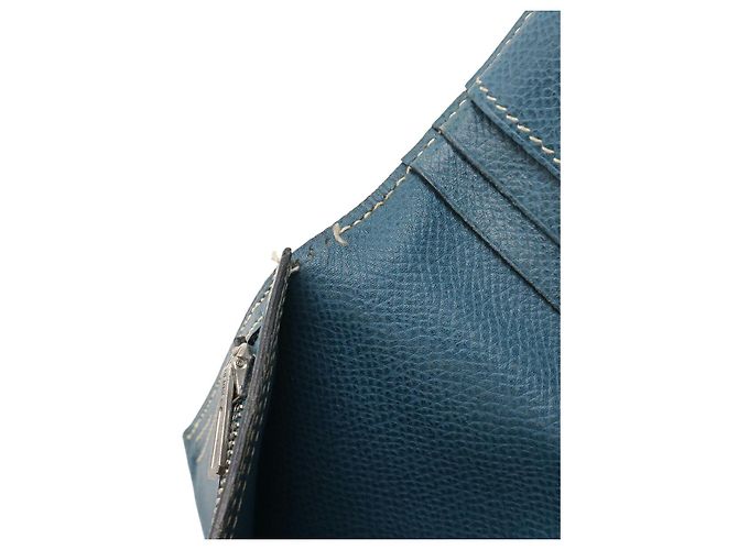 Cartera larga Hermès Béarn 2PLIS Vau Epsom Azul - vista 7