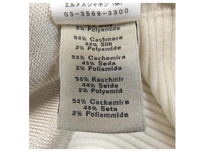 Hermès Hermes Cashmere Knitwear XS Blanco Beige - vista 3