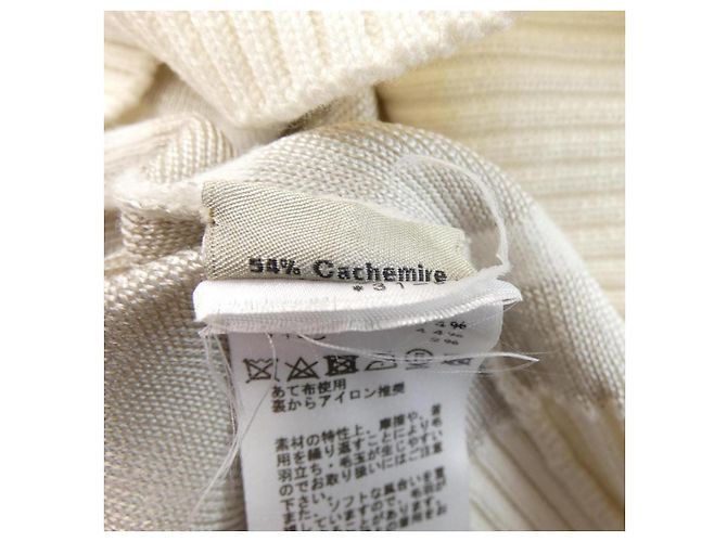Hermès Hermes Cashmere Knitwear XS Blanco Beige - vista 4