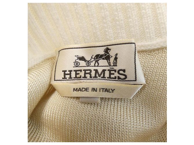 Hermès Hermes Cashmere Knitwear XS Blanco Beige - vista 5