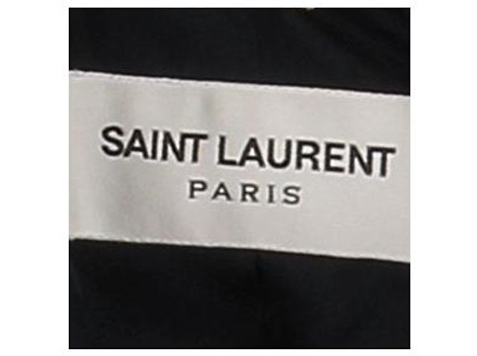 Saint Laurent Schwarzer Mantel mit Pelz - Ansicht 7