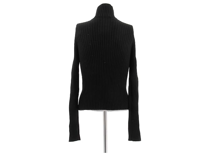 Msgm Schwarzer Wollpullover mit Reißverschluss - Ansicht 2