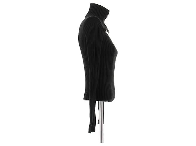 Msgm Schwarzer Wollpullover mit Reißverschluss - Ansicht 3