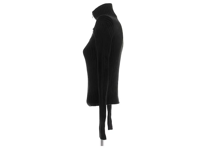 Msgm Schwarzer Wollpullover mit Reißverschluss - Ansicht 4