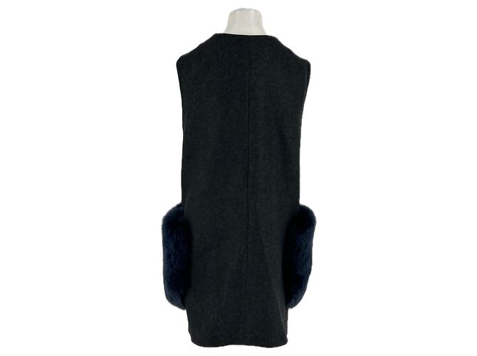 Autre Marque Gilet con ecopelliccia Grigio - vista 2