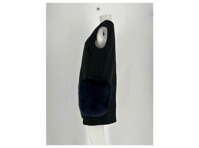 Autre Marque Gilet con ecopelliccia Grigio - vista 3