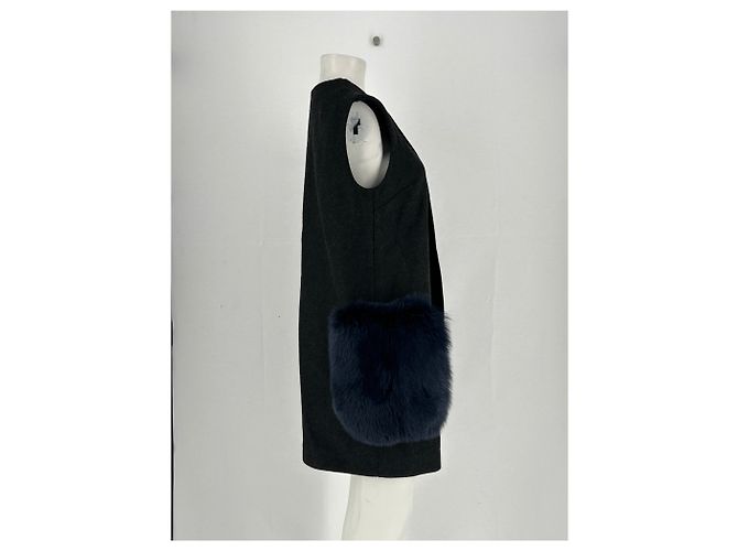 Autre Marque Gilet con ecopelliccia Grigio - vista 4