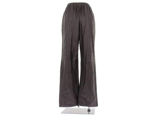 Autre Marque Pantalones de cuero marrón Castaño - vista 2