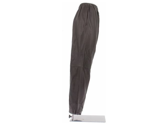 Autre Marque Pantalones de cuero marrón Castaño - vista 3