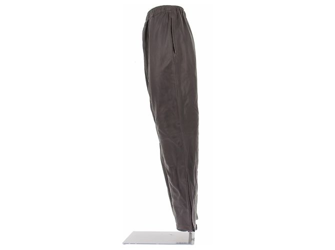 Autre Marque Pantalones de cuero marrón Castaño - vista 4