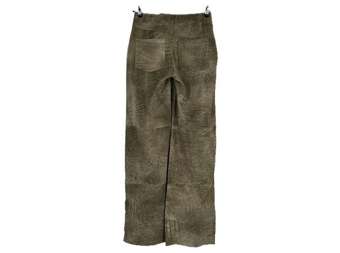 Giorgio Armani Khaki Lederhose - Ansicht 2