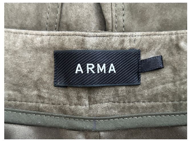 Giorgio Armani Khaki Lederhose - Ansicht 3
