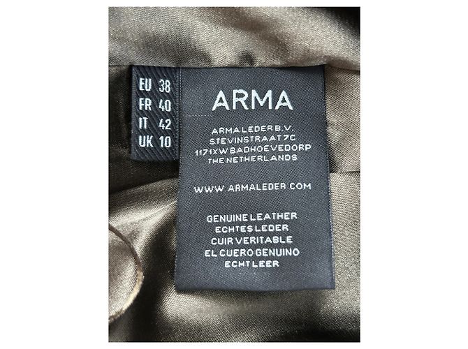 Giorgio Armani Khaki Lederhose - Ansicht 4